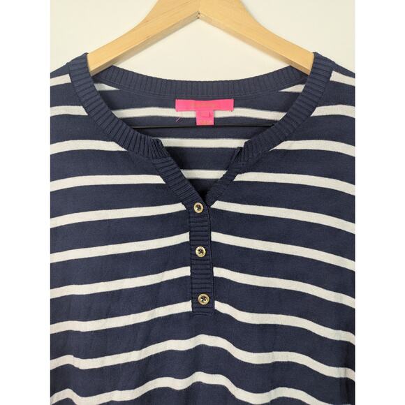 Lilly Pulitzer True Navy Moonlight Stripe Faraway Sweater - Picture 6 of 9